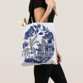 Klassiek blauw Willow-ontwerp Tote Bag (Dichtbij)