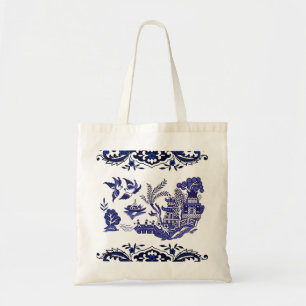 Klassiek blauw Willow-ontwerp Tote Bag