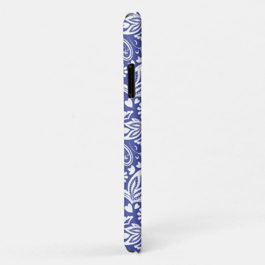 Klassiek blauw wit boho paisley patroon Case-Mate iPhone case (Achterkant/rechts)