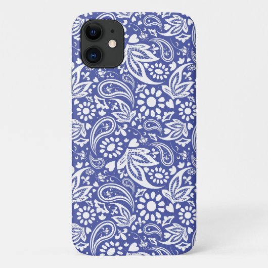 Klassiek blauw wit boho paisley patroon Case-Mate iPhone case (Achterkant)