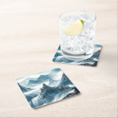 Klassiek blauw wit Chinoiserie berglandschap Kartonnen Onderzetters (Insitu)