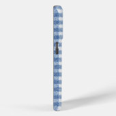 Klassiek blauw-wit geruit katoen Case-Mate iPhone case (Achterkant / Rechts)