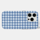 Klassiek blauw-wit geruit katoen Case-Mate iPhone case (Achterkant (horizontaal))