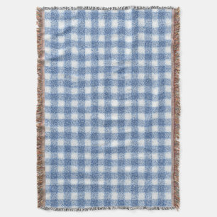 Klassiek blauw-wit geruit katoen deken