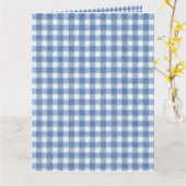 Klassiek blauw-wit geruit katoen kaart (Gele Bloem)