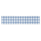 Klassiek blauw-wit geruit katoen korte tafelloper (Horizontaal)