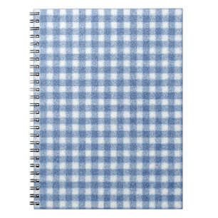 Klassiek blauw-wit geruit katoen notitieboek