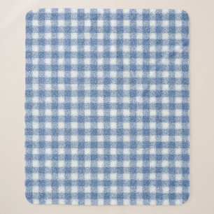 Klassiek blauw-wit geruit katoen sherpa deken