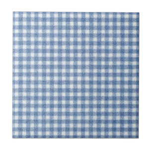 Klassiek blauw-wit geruit katoen tegeltje