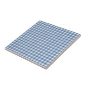 Klassiek blauw-wit geruit katoen tegeltje (Zijkant)