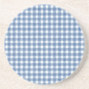 Klassiek blauw-wit geruit katoen zandsteen onderzetter