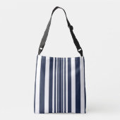Klassiek blauw wit gestreept crossbody tas (Achterkant)