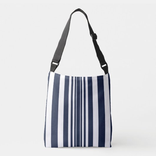 Klassiek blauw wit gestreept crossbody tas (Voorkant)