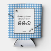 Klassiek Blauw Wit Gingham Mieren BBQ Picknick Fee Blikjeskoeler (Voorkant)