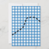 Klassiek Blauw Wit Gingham Mieren BBQ Picknick Fee Kaart (Achterkant)