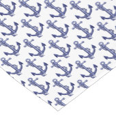 Klassiek blauw-wit nautisch anker korte tafelloper (Hoek)