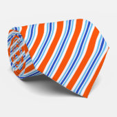 Klassiek blauw wit Oranje Nederlands Stripes Patro Stropdas (Opgerold)