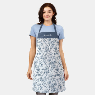 Klassiek Blauw Witte Franse Toile Persoonlijk  Schort