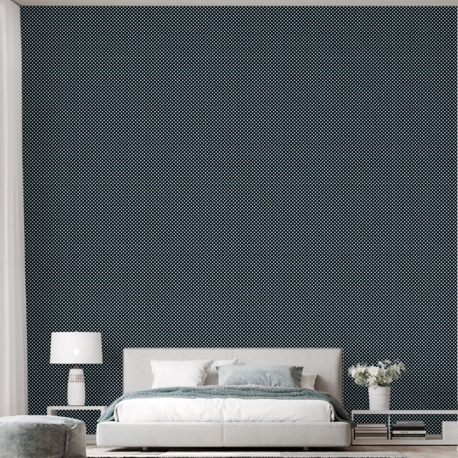 Klassiek blauw zwart ontwerp     behang (Slaapkamer)