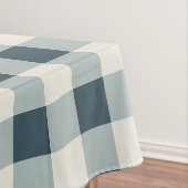 Klassiek blauwe boerderij gingham stijl tafelkleed (Voorbeeld)