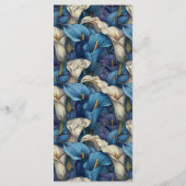 Klassiek Blauwe Calla Lelie Rustieke Trouwthema Menu (Achterkant)