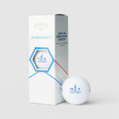 Klassiek blauwe golfer met monogram golfballen (Verpakking)