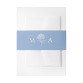 Klassiek Blauwe Hortensia Monogram Bruiloft Uitnodigingen Wikkel (Voorkant Voorbeeld)