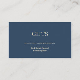 Klassiek Blauwe Moderne Minimalistische Cadeau Reg Informatiekaartje