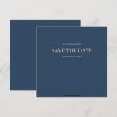 Klassiek Blauwe Moderne Minimalistische Trouwdag Save The Date (Voorkant / Achterkant)
