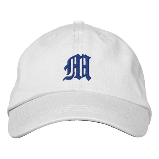 Klassiek Blauwe Monogram Calligrafie Pet (Voorkant)