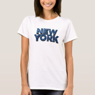 Klassiek Blauwe NEW YORK Shirt Ontwerp