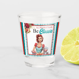 Klassiek Blauwe Pin-up Meisjes Uitje Feestje Shot Glas