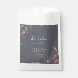 Klassiek blauwe wilde bloemen bedank je huwelijks- bedankzakje