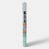 Klassiek Blauwgroen en Blauw Marmeren Ontwerp Case-Mate iPhone Case (Achterkant / Links)