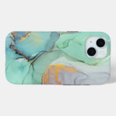 Klassiek Blauwgroen en Blauw Marmeren Ontwerp Case-Mate iPhone Case (Achterkant (horizontaal))