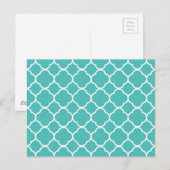 Klassiek Blauwgroen Marokkaans patroon Briefkaart (Voorkant / Achterkant)