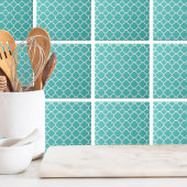 Klassiek Blauwgroen Marokkaans patroon Tegeltje