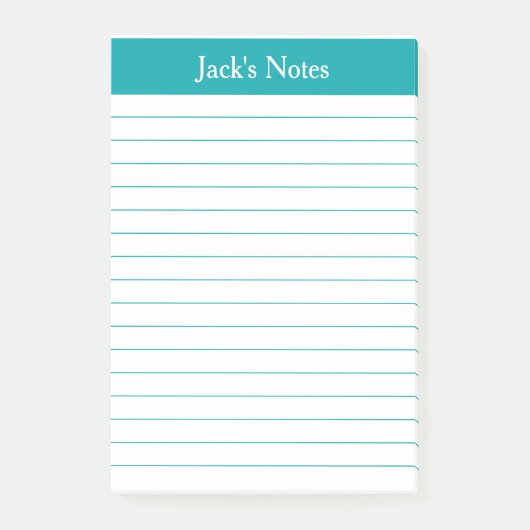 Klassiek Blauwgroen, persoonlijk gelinkt Post-it® Notes (Voorkant)