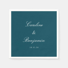 Klassiek Blauwgroen script legant Wedding Custom N Servet