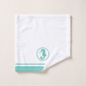 Klassiek Blauwgroen zeepaardje Bad Handdoek (Wasdoekje)