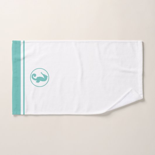 Klassiek Blauwgroen zeepaardje Bad Handdoek (Handdoek)
