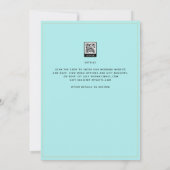 Klassiek Bleek Turquoise Zeeglas Gouden Trouwring Kaart (Achterkant)