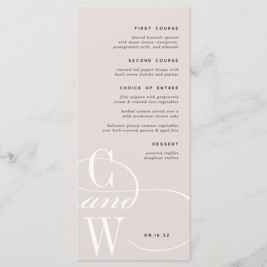 Klassiek bloeimonogram menu (Voorkant)