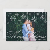 Klassiek bloeiscript | Vrolijke kerstfoto Feestdagenkaart (Voorkant)