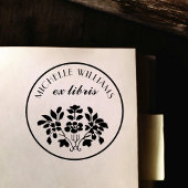 Klassiek  Bloemen Naam Ex Libris Boekplaat Rubberstempel