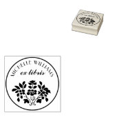 Klassiek  Bloemen Naam Ex Libris Boekplaat Rubberstempel (Gestempeld)
