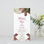 Klassiek Bloemen Wit Huwelijksceremonie Programma (Staand voorkant)