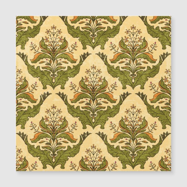 Klassiek bloemenbehang: gestileerde damast. (Voorkant)