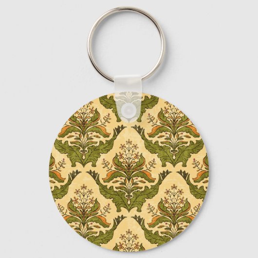 Klassiek bloemenbehang: gestileerde damast. sleutelhanger (Voorkant)