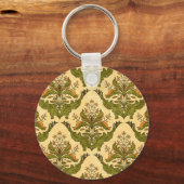 Klassiek bloemenbehang: gestileerde damast. sleutelhanger (Achterkant)